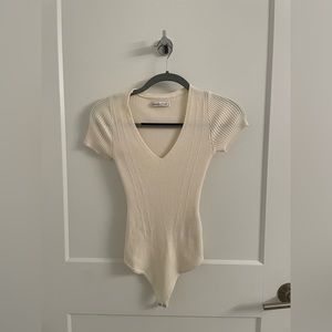 Abercrombie & Fitch White Knit Bodysuit